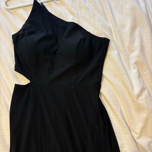 Jump Black One-Shoulder Cutout Evening Dress
